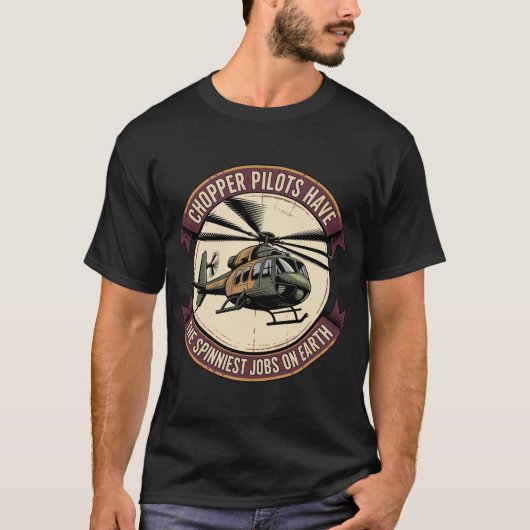ヴィンテージ ミリタリーヘリコプターバッジ Tシャツ (正面)