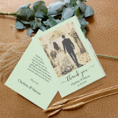 ヴィンテージ ミントグリーン フラット サンクス カード