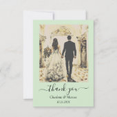 ヴィンテージ ミントグリーン フラット サンクス カード (正面)
