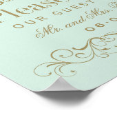 ヴィンテージ ミント アンティーク フロリッシュ ウェディング ゲストブック (角)