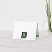 ヴィンテージ ミント、ブラウン スクロール 感謝カード (裏面)