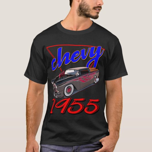 ヴィンテージ ムッスルカー 1955年型シボレー Tシャツ (正面)