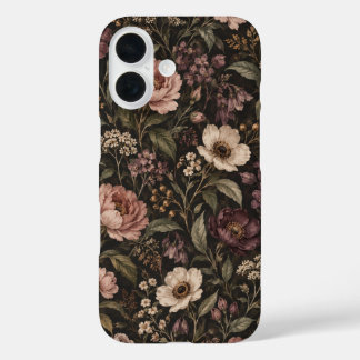 ヴィンテージ・ムーディー・ワイルドフラワー・フォンケース iPhone 16ケース