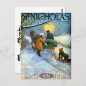 ヴィンテージ「ムーンライトそり」カバーアート葉書 ポストカード (正面/裏面)