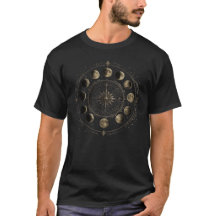 ヴィンテージ ムーン フェイズ コンパス セレスティアル Tシャツ