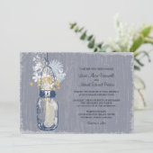 ヴィンテージ・メイソンの瓶と野結婚花の 招待状 (スタンド正面)