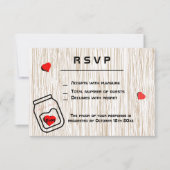 ヴィンテージ メイソンジャー 木目調 テーマ 出欠カード (正面)