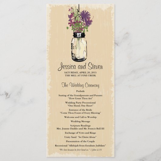 ヴィンテージ・メイソン・ジャー・ワイルドフラワープログラム プログラム (正面)