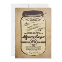 ヴィンテージ·メイソン·ジャー·結婚式招待状