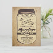 ヴィンテージ·メイソン·ジャー·結婚式招待状 招待状 (スタンド正面)