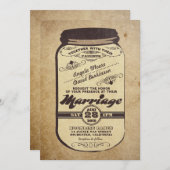 ヴィンテージ·メイソン·ジャー·結婚式招待状 招待状 (正面/裏面)