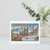 ヴィンテージ「メイン州からの挨拶」 ポストカード (スタンド正面)