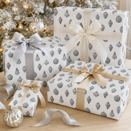 ヴィンテージ・メタルグラス クリスマス オーナメント ラッピングペーパー