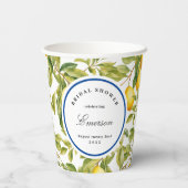 ヴィンテージ メディテレーニアンレモン 黄色のレモン ブライダルシャワー 紙コップ (裏面)