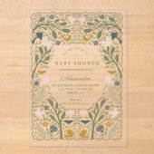 ヴィンテージ・メドウ・フォーク・ベイビーシャワー アクリル招待状 (正面)
