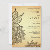 ヴィンテージ メヘンディ ヘンナ インド 結婚式 招待状 (正面)