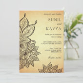 ヴィンテージ メヘンディ ヘンナ インド 結婚式 招待状 (スタンド正面)