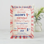 ヴィンテージ メモリアルデー バースデーパーティー 招待状 (スタンド正面)