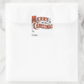 ヴィンテージ メリークリスマス ギフトタグ スクエアシール (バッグ)
