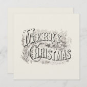 ヴィンテージ「メリークリスマス」クリスマスグリーティングカード (正面/裏面)