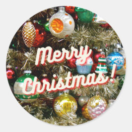 ヴィンテージ メリークリスマス!ステッカー ラウンドシール