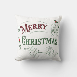 ヴィンテージ メリークリスマス タイポグラフィ クッション