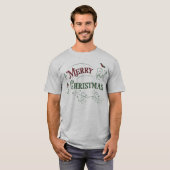ヴィンテージ メリークリスマス タイポグラフィ Tシャツ (正面フル)