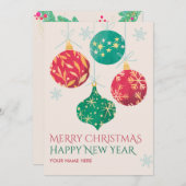 ヴィンテージ メリークリスマス ハッピーニューイヤー シーズンカード (正面/裏面)