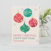 ヴィンテージ メリークリスマス ハッピーニューイヤー シーズンカード (スタンド正面)