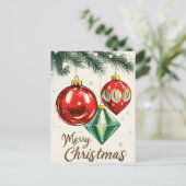 ヴィンテージ メリークリスマス ポストカード (スタンド正面)