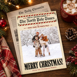 ヴィンテージ メリークリスマス 写真 新聞 シーズンカード