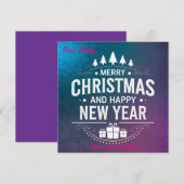 ヴィンテージ メリークリスマス&新年おめでとう ホリデー 招待状 (正面/裏面)