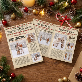 ヴィンテージ メリークリスマス 新聞写真コラージュ シーズンカード