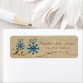 ヴィンテージ、メリークリスマス、青い雪 ラベル (インサイチュ)