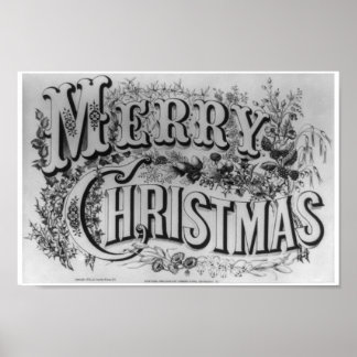 ヴィンテージ『メリークリスマス』1876年頃 ポスター