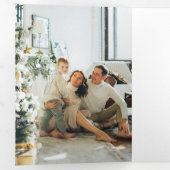 ヴィンテージ メリー アンド ブライト シンプル マルチ フォト 三つ折りクリスマスカード (内部最初)