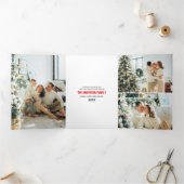 ヴィンテージ メリー アンド ブライト シンプル マルチ フォト 三つ折りクリスマスカード (内部)