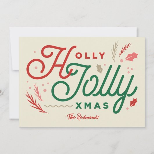 ヴィンテージ モダン アイボリー クリスマスカード (正面)