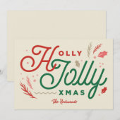 ヴィンテージ モダン アイボリー クリスマスカード (正面/裏面)