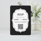 ヴィンテージ モダン ギンガム ウェディング RSVP カード (スタンド正面)
