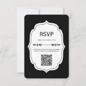 ヴィンテージ モダン ギンガム ウェディング RSVP カード (正面)