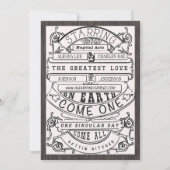 ヴィンテージ モダン タイポグラフィ チケット ウェディング インビテ 招待状 (裏面)