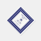 ヴィンテージ モダン ネイビー ビーチ バチェロレッテ クラブ スタンダードカクテルナプキン (角)