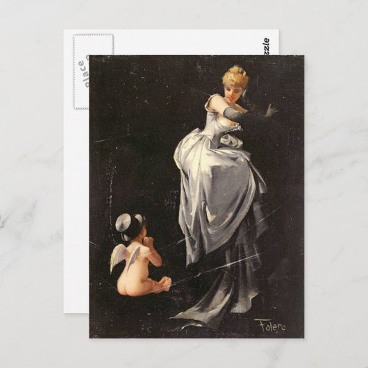 ヴィンテージ モチーフ - ウェブに捕らわれたファレロ ポストカード (正面/裏面)