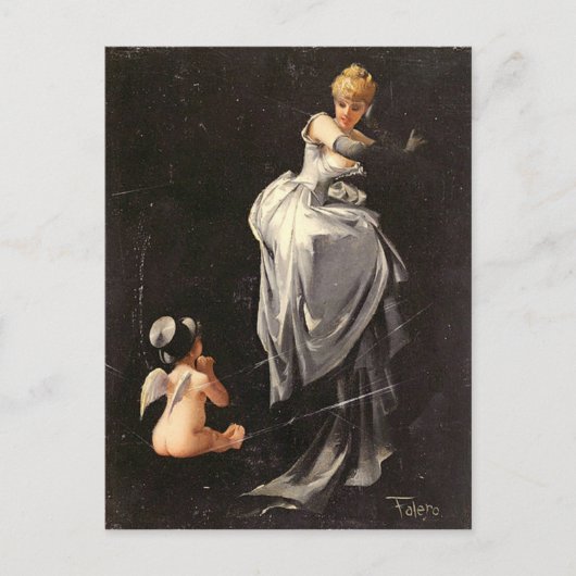 ヴィンテージ モチーフ - ウェブに捕らわれたファレロ ポストカード (正面)