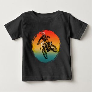 ヴィンテージ モトクロス ダートバイク ライダー オートバイ ベビーTシャツ