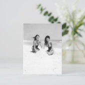 ヴィンテージ モノクロ 写真 フロリダ ビキニ ガール ポストカード (スタンド正面)