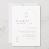 ヴィンテージ モノグラム | オルネート ボーホー ウェディング インビテーション (正面)