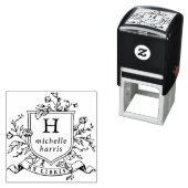 ヴィンテージ モノグラム クレスト エクス ライブリス オーダーメイド 名前入り 本 セルフインキングスタンプ (インサイチュ)