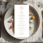 ヴィンテージ モノグラム クレスト 結婚式 メニュー カード